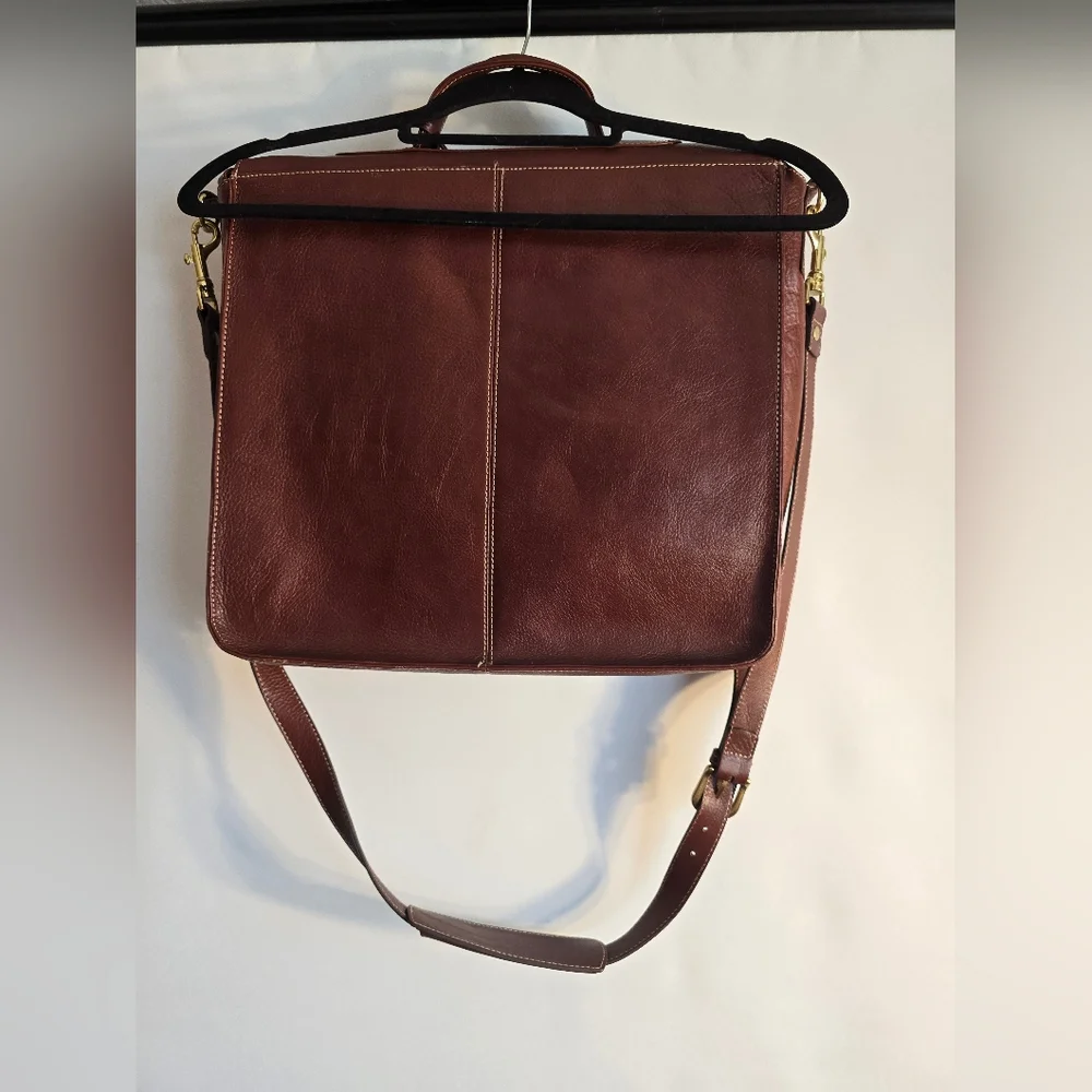 AUSTIN REED BROWN LEATHER CROSBODY LAPTOP/BRIEFCASE MAN MESSENGER BAG